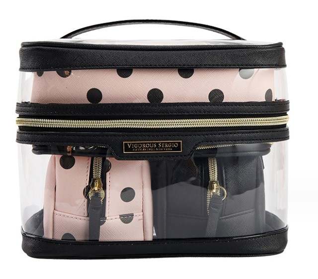 Vigorous Sergio Pretty 4-Piece Toiletry Train Case