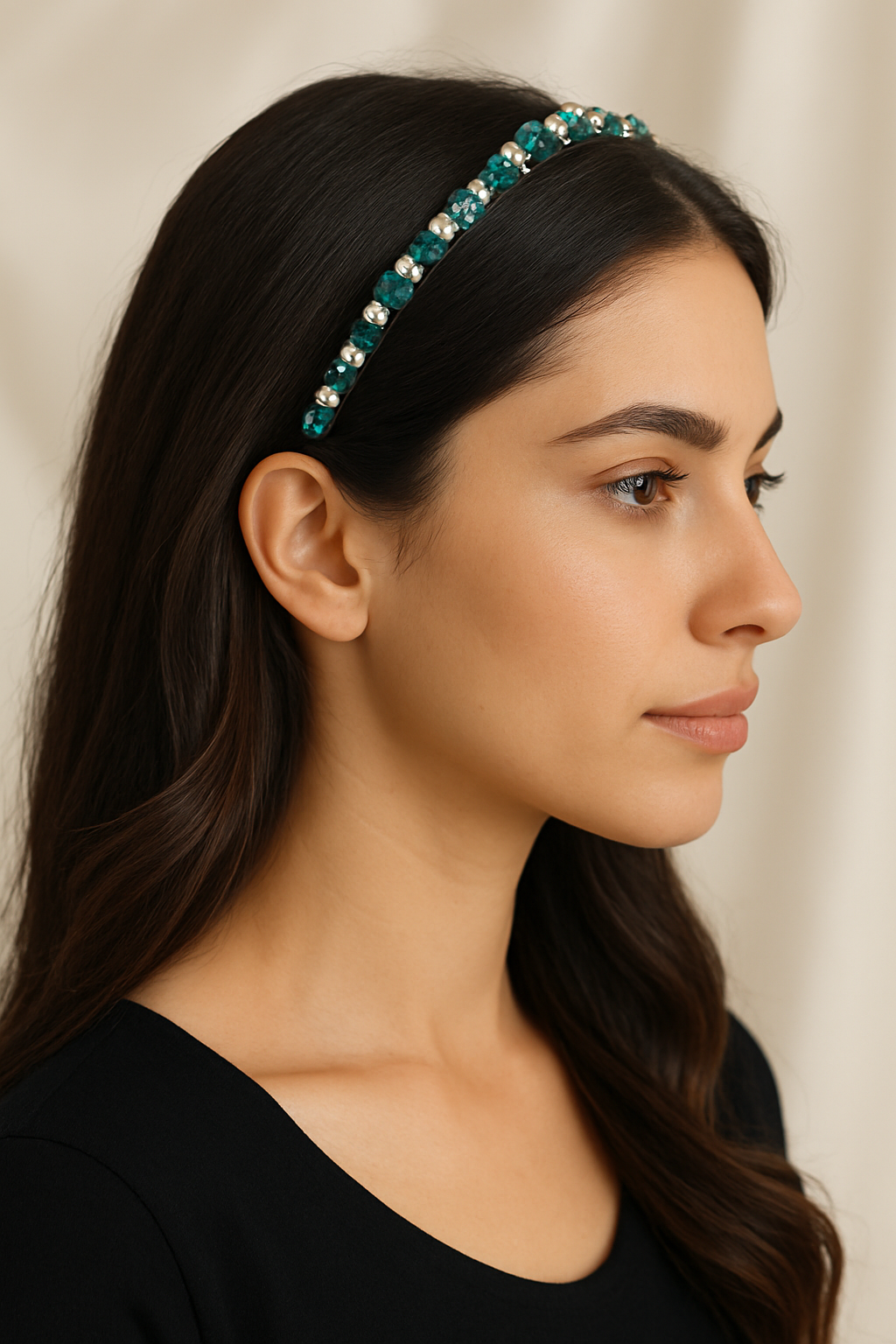 Seleny Slim Crystal Headband Set