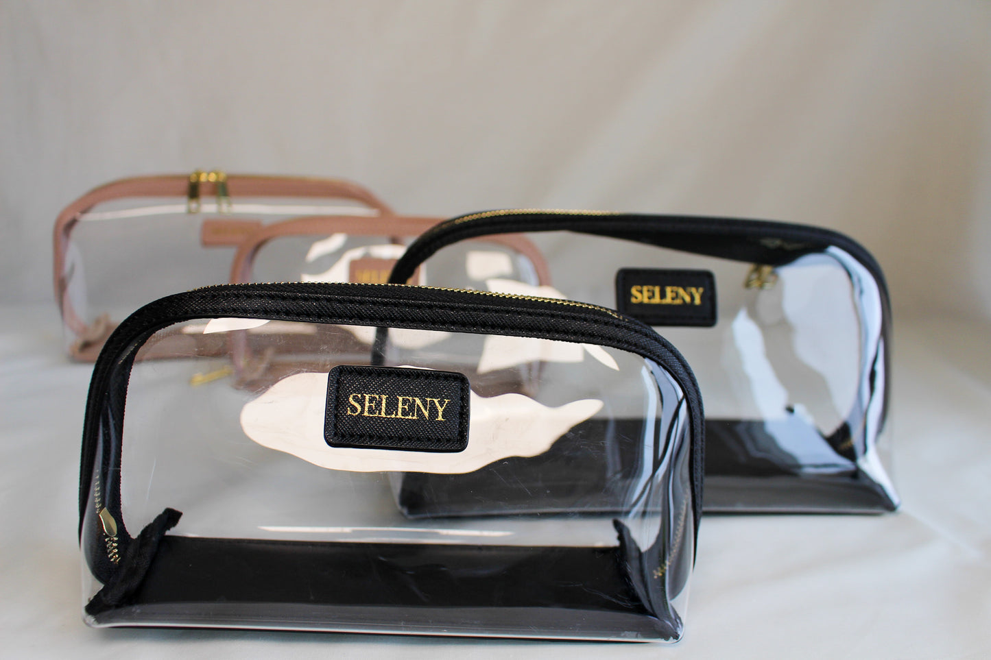 Seleny Vegan Leather Half Moon Toiletry Bag Set