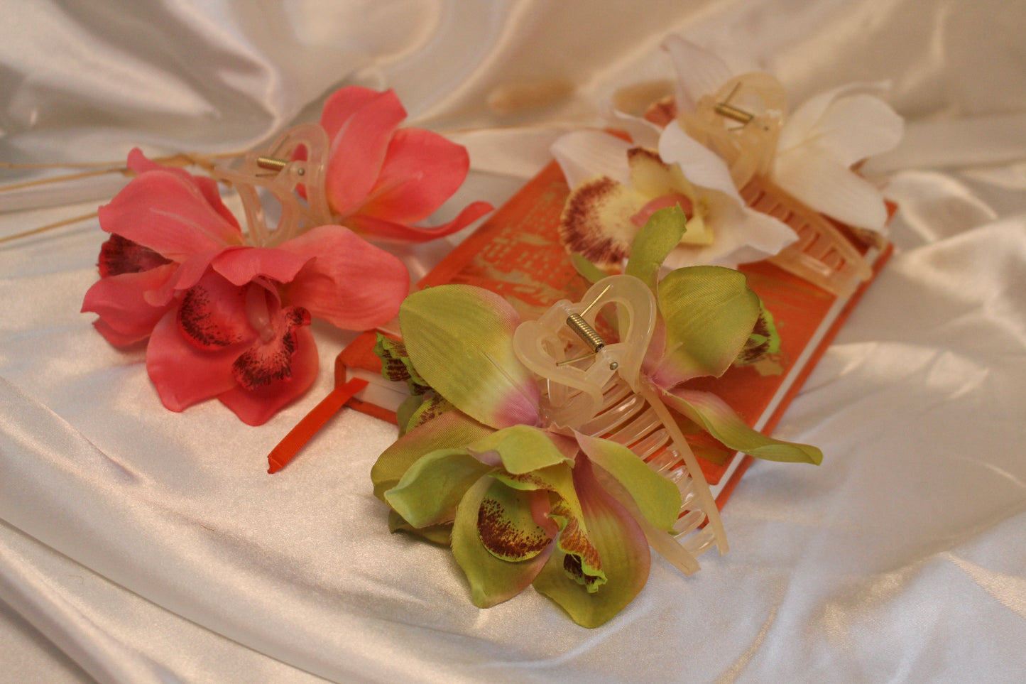 Hawaiian Orchid Flower Claw Clip