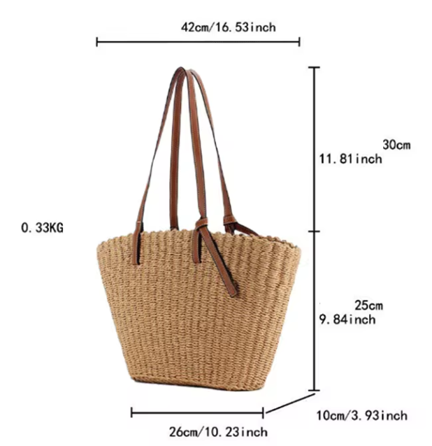 Raffia Tote Bag (with Pouch)