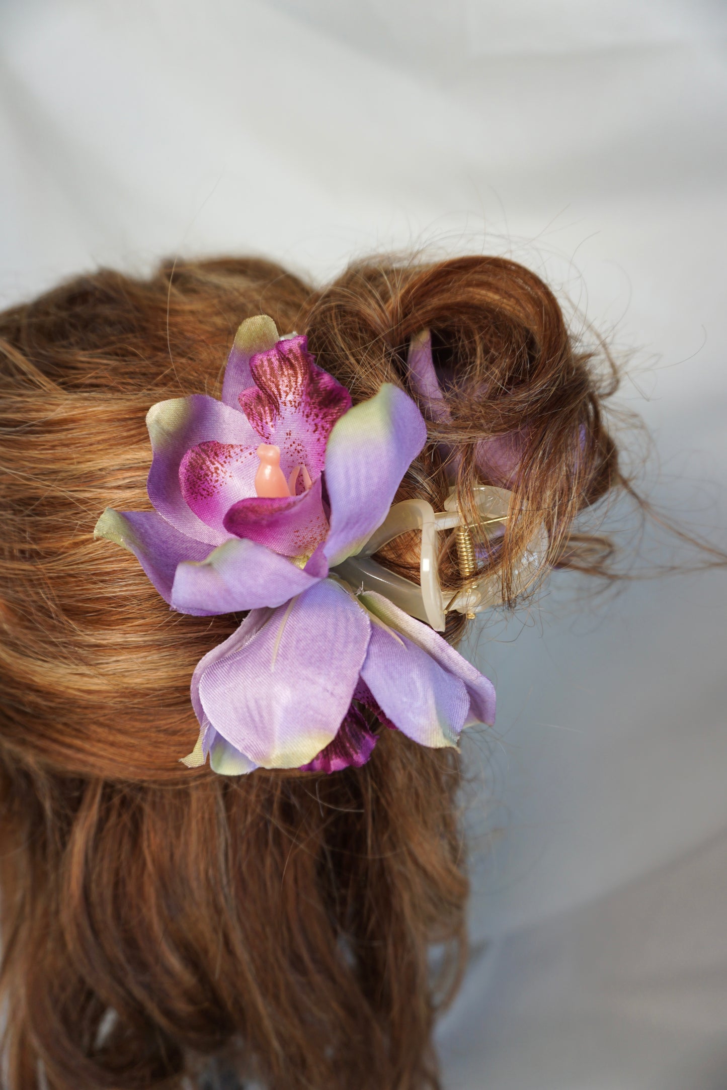 Hawaiian Orchid Flower Claw Clip