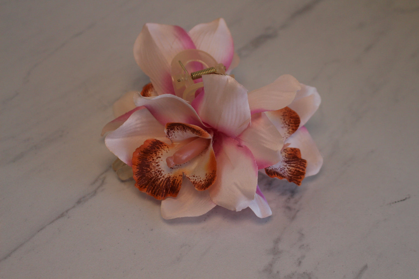 Hawaiian Orchid Flower Claw Clip