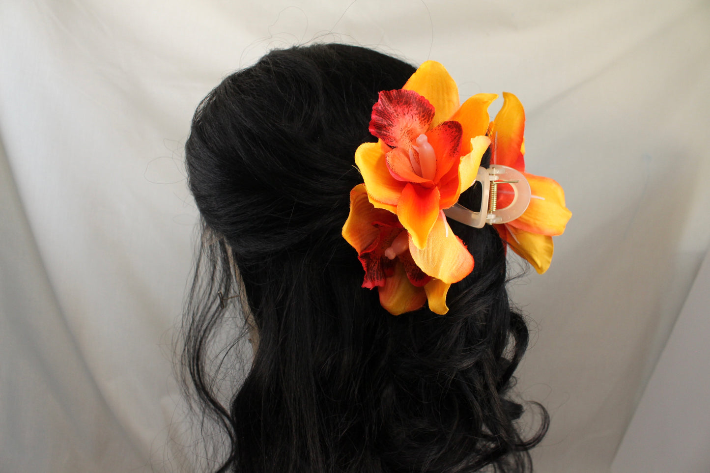 Hawaiian Orchid Flower Claw Clip