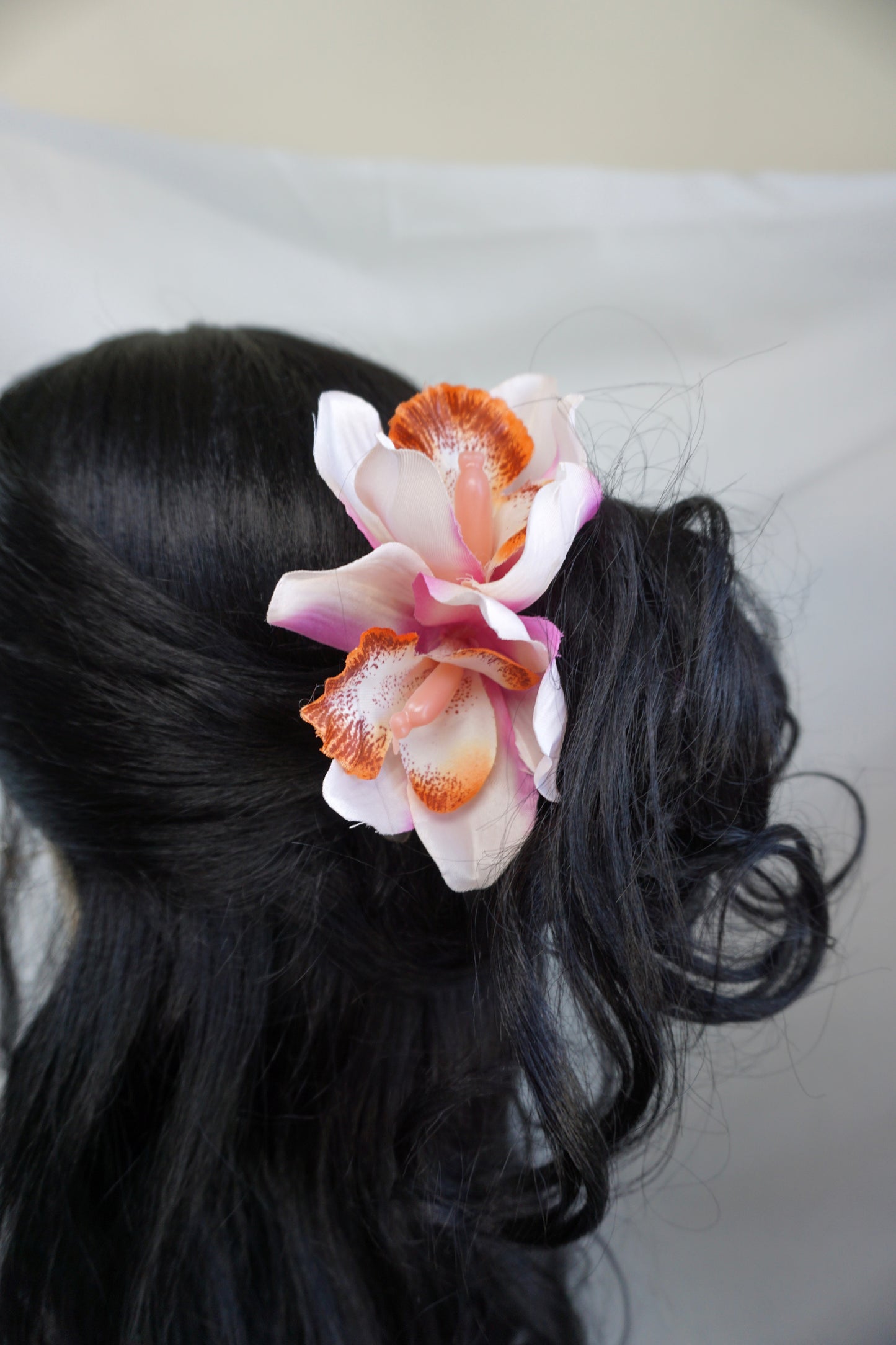 Hawaiian Orchid Flower Claw Clip