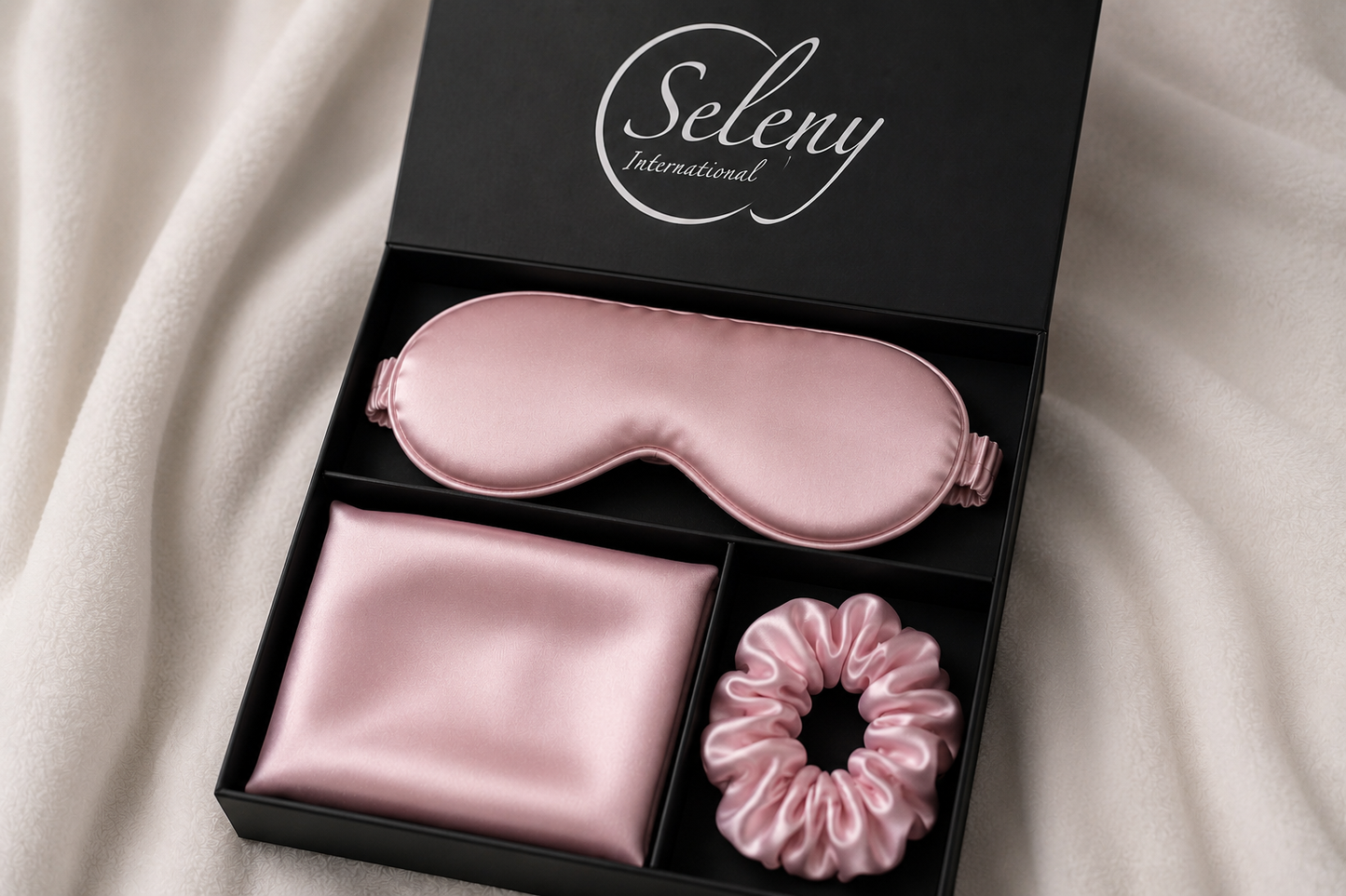 Seleny Silk Eye Mask and Pillowcase Sleep Gift Set