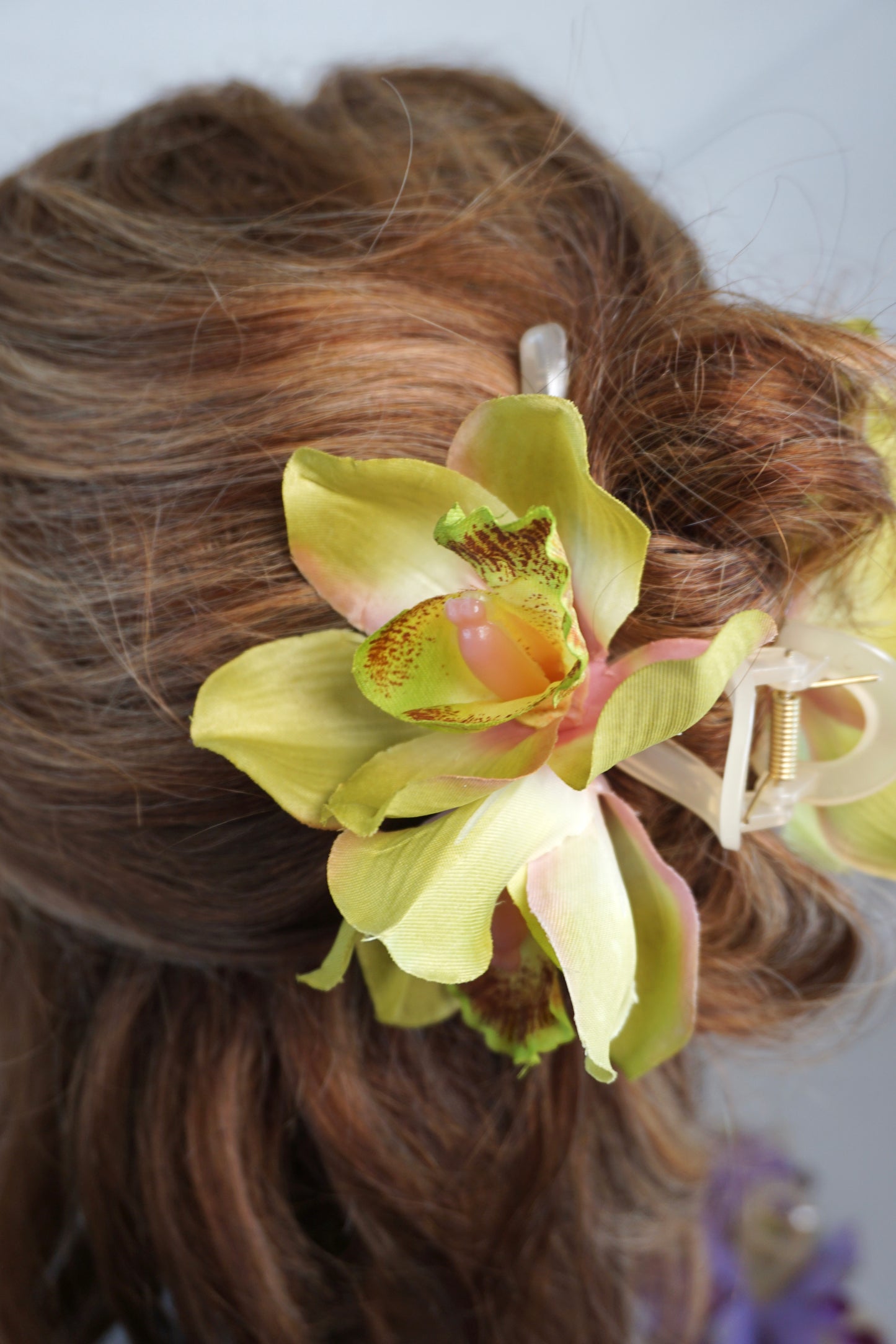 Hawaiian Orchid Flower Claw Clip
