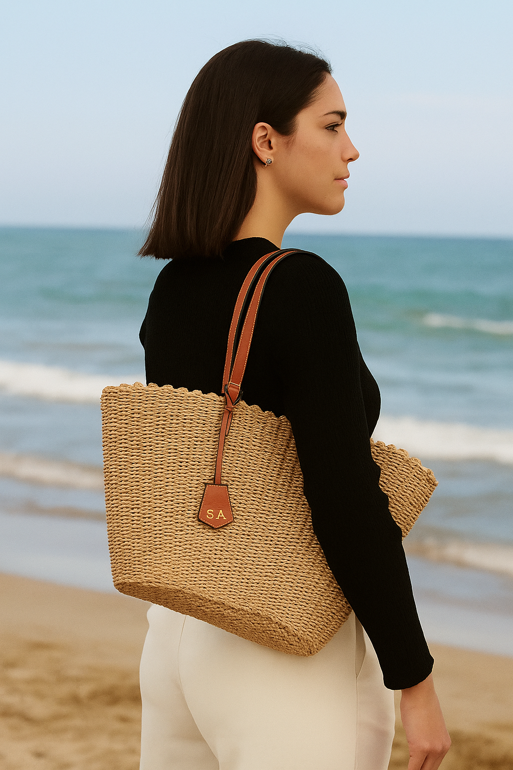Raffia Tote Bag (with Pouch)