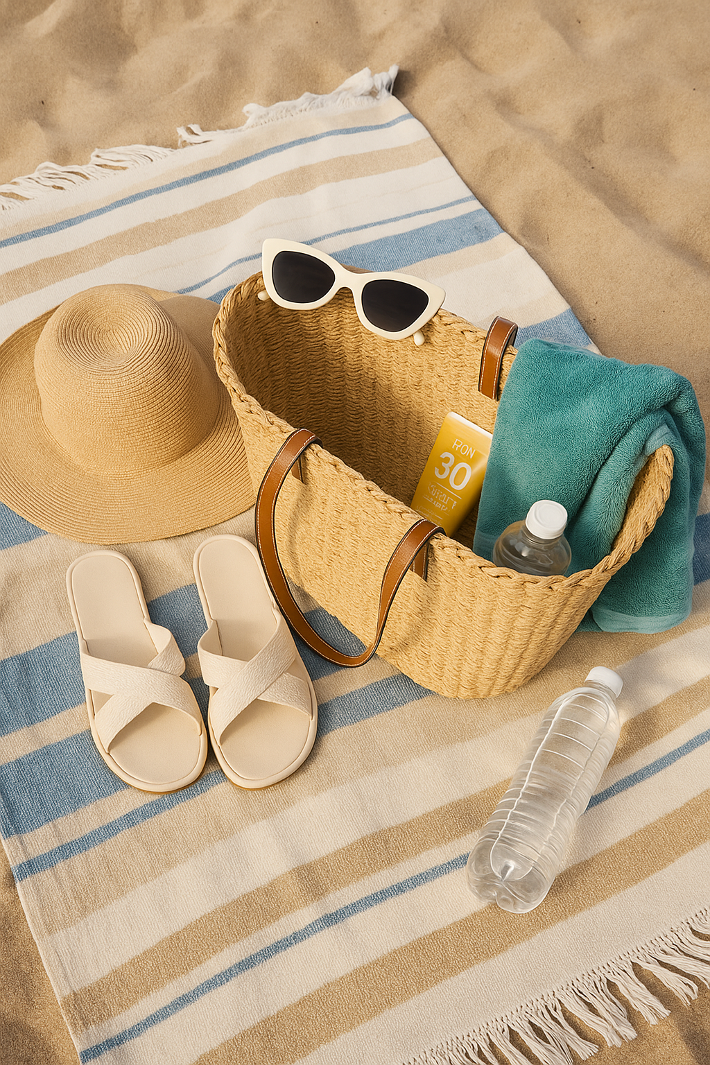 Raffia Tote Bag (with Pouch)