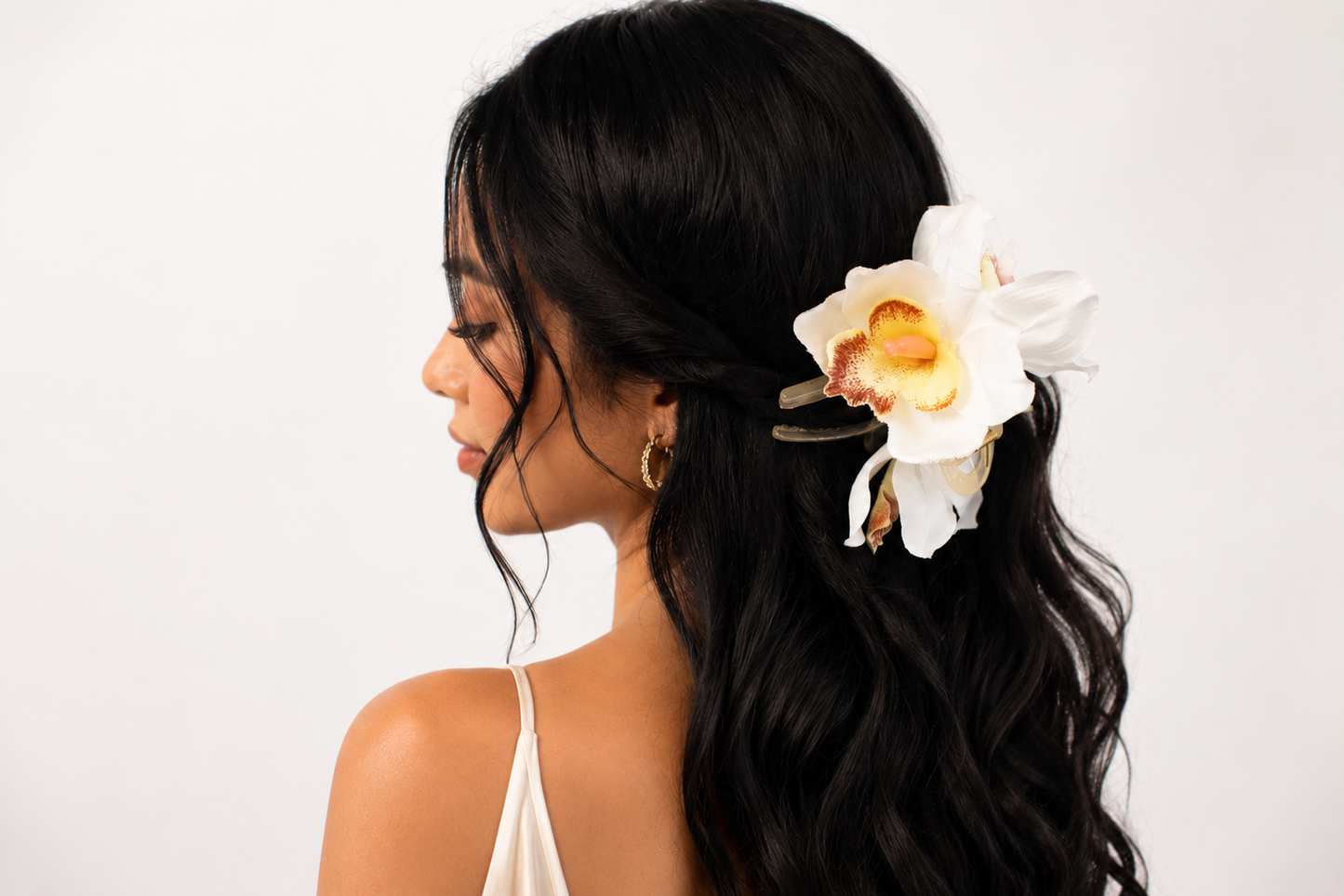 Seleny Hawaiian Orchid Flower Claw Clip (Large)