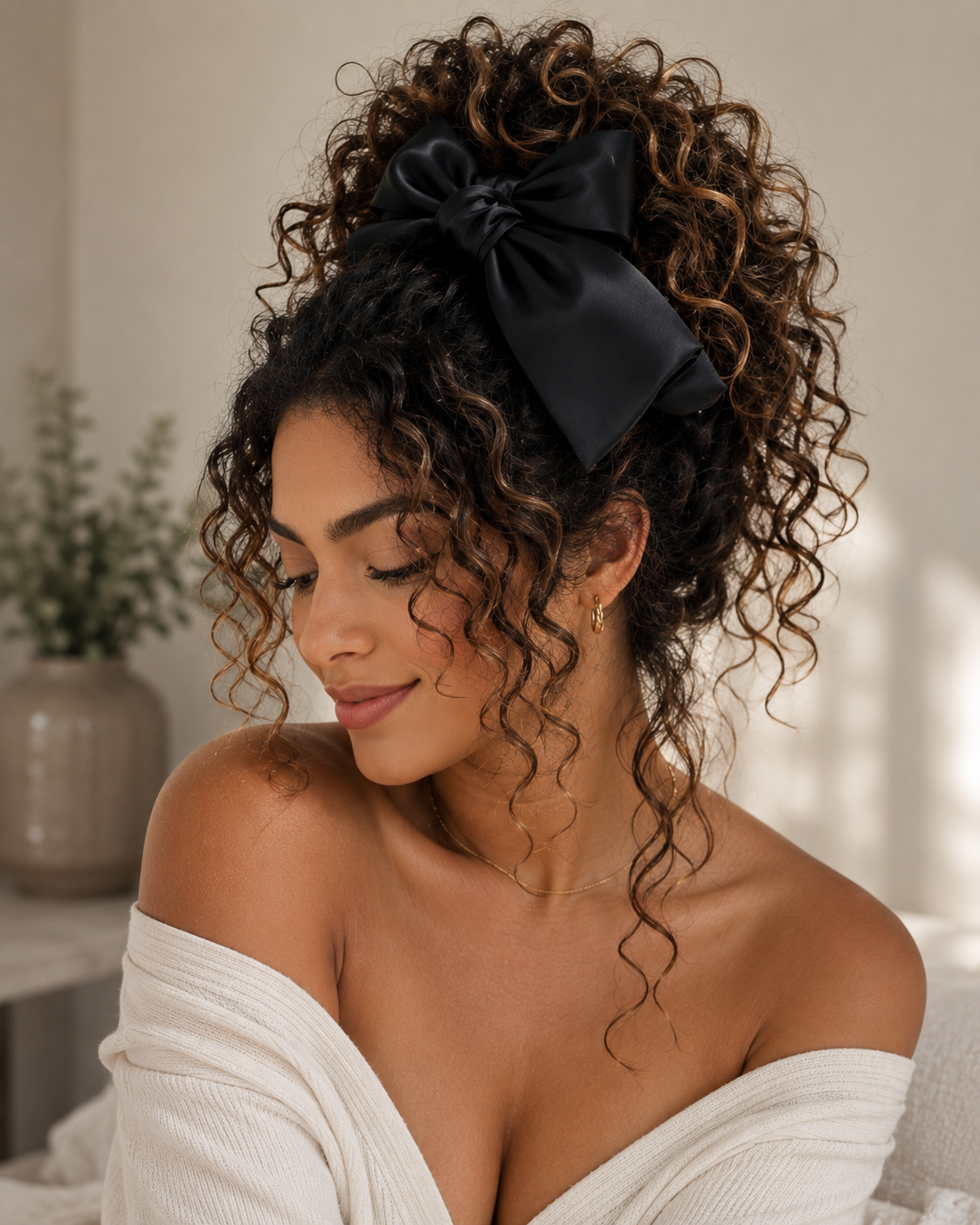 Seleny Satin Bow Headband Set of 4