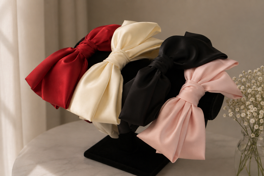 Seleny Satin Bow Headband Set of 4