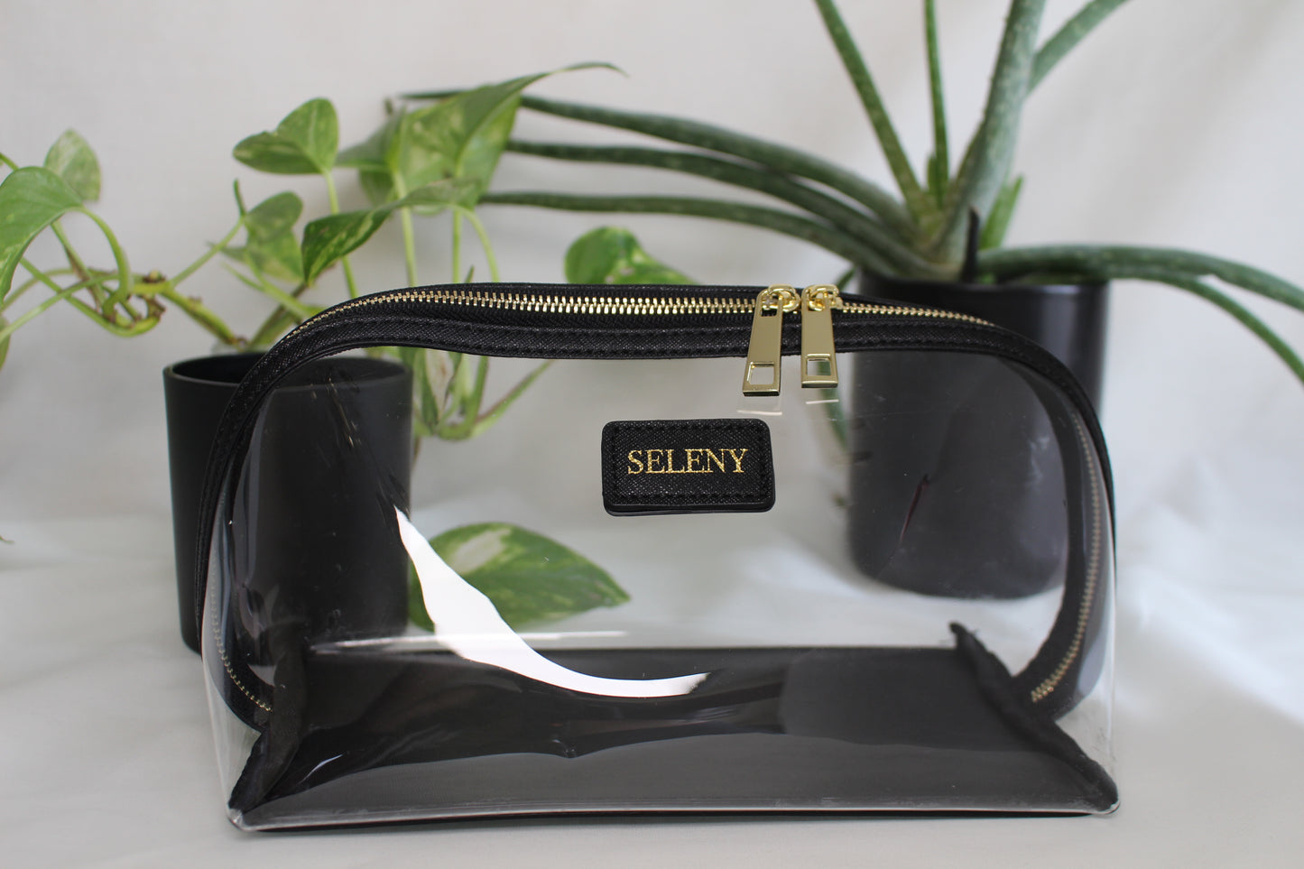 Seleny Vegan Leather Half Moon Toiletry Bag Set
