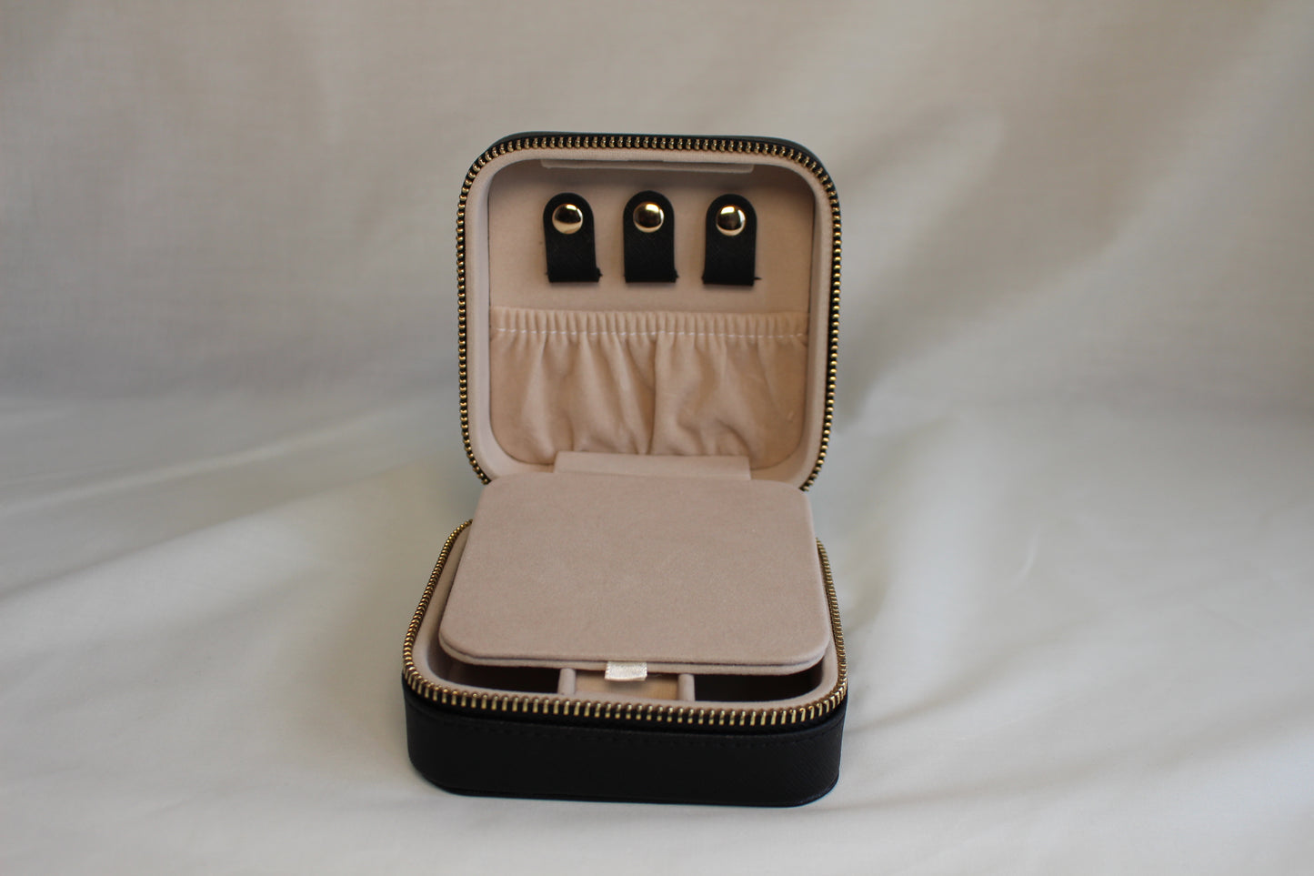 Seleny Genuine Leather Two Tier Mini Jewelry Box