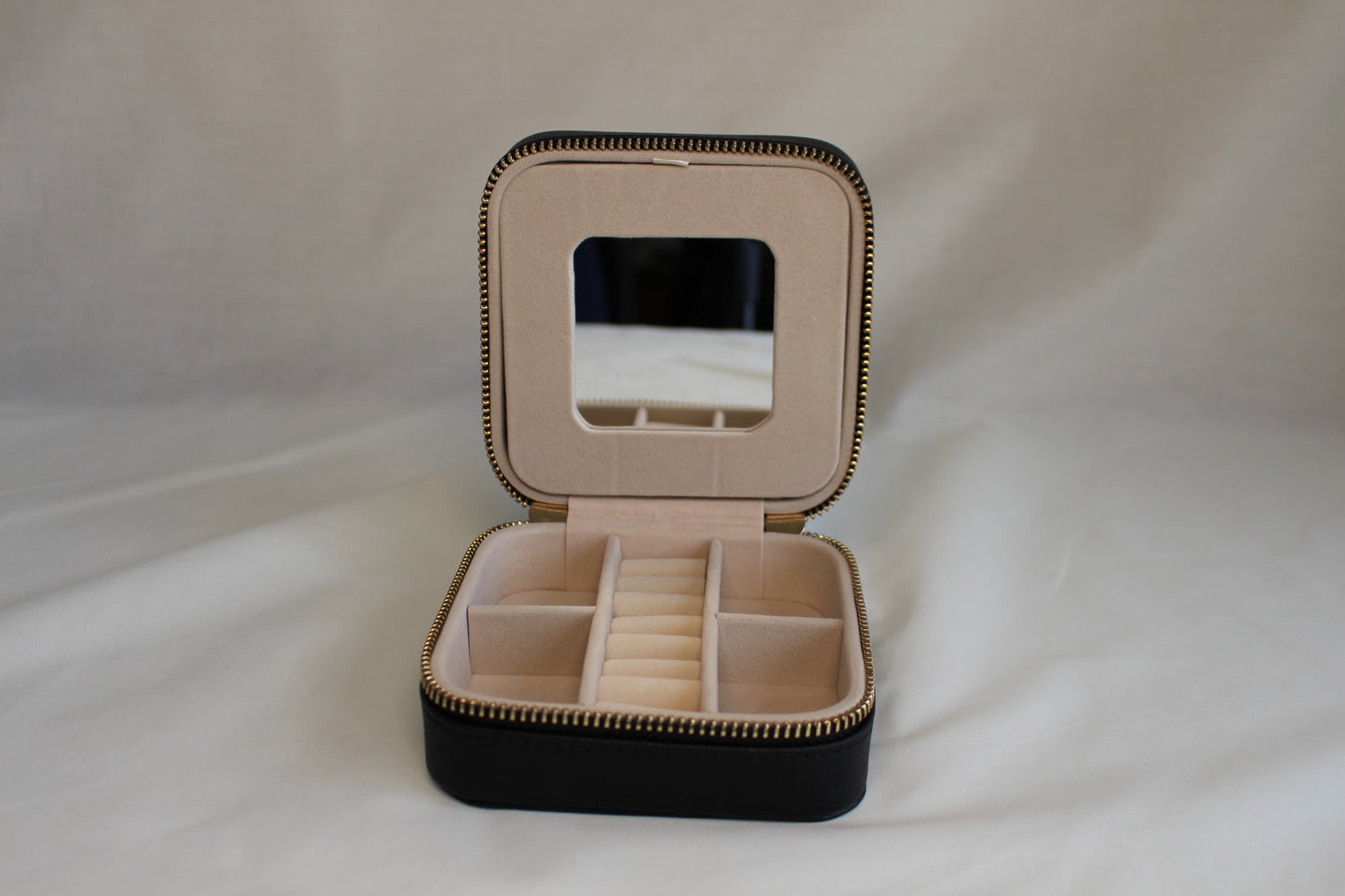 Seleny Genuine Leather Two Tier Mini Jewelry Box