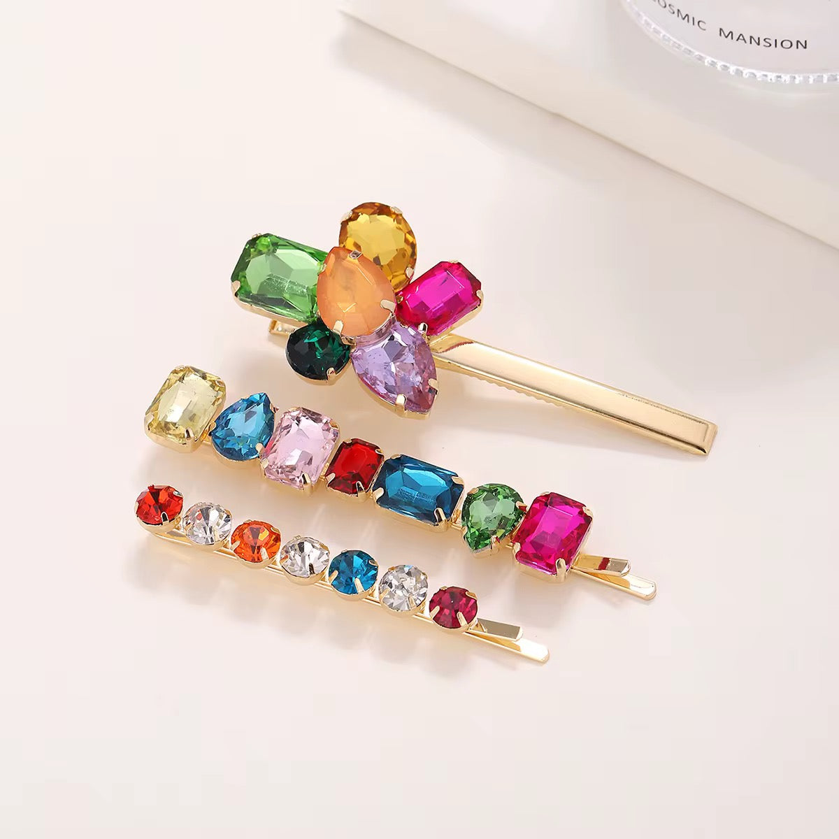 Multi-Colour Jewel Hair Pins