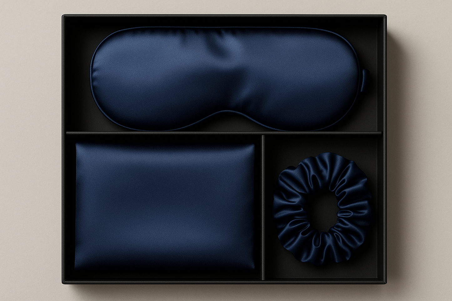 Blue silk mask set in luxury gift box
